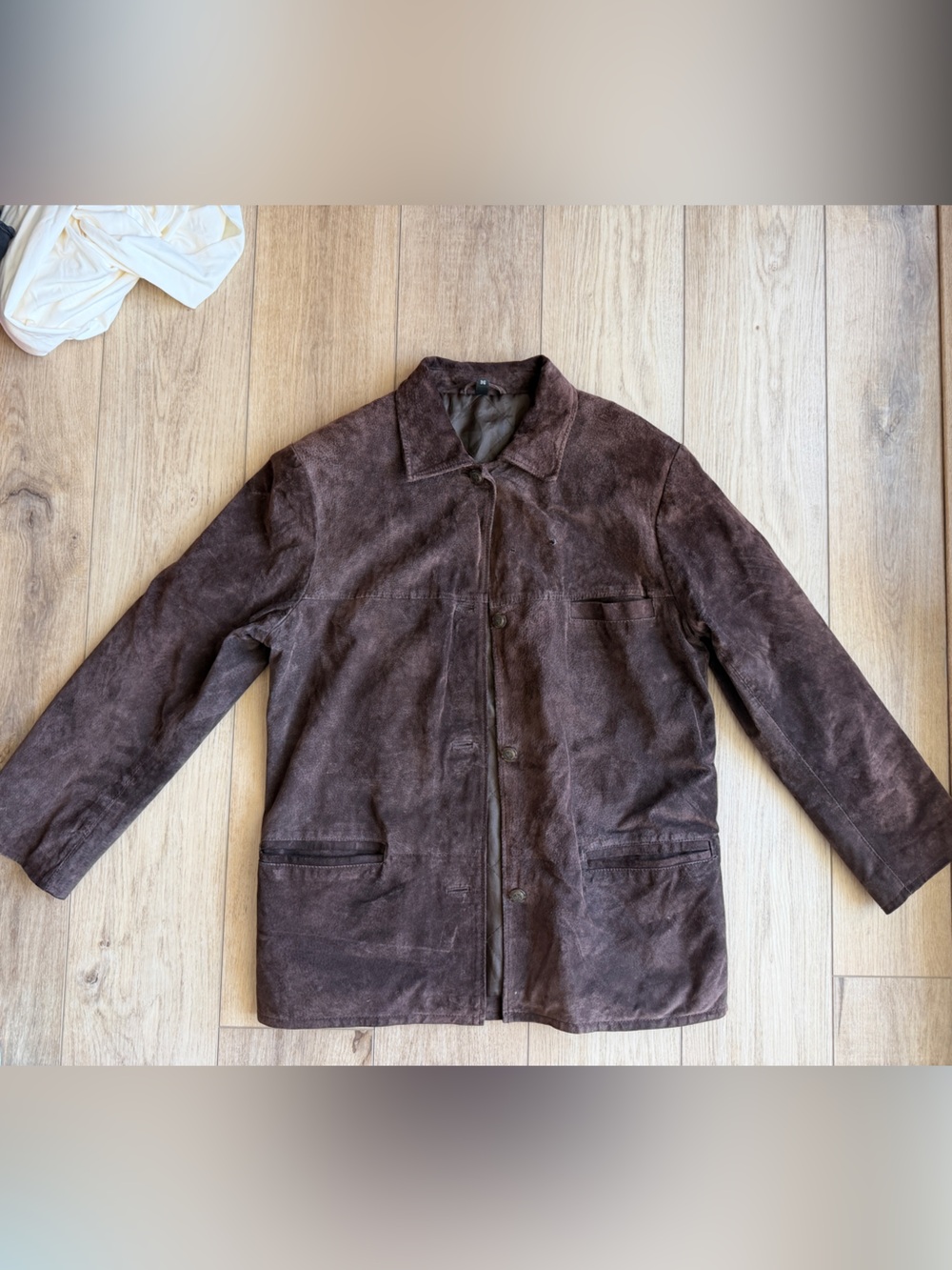 Brown Suede Oversized Real Leather Jacket